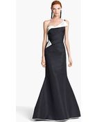 Oscar de la Renta One Shoulder Bicolor Silk Gown - Lyst