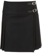 Topshop Premium Navy Buckle Kilt Skirt - Lyst