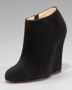 Christian Louboutin Belle Zeppa Suede Wedge Bootie - Lyst