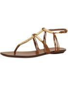 Gucci Flat Thong Sandal Acero - Lyst