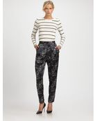 By Malene Birger Printed Pants - Lyst