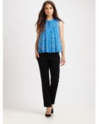 Diane von Furstenberg Israel Pleated Silk Top - Lyst