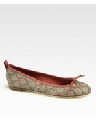 Gucci Ali Canvas Leather Ballet Flats - Lyst