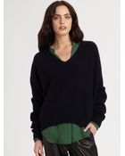 Vince Double V Ribbed Sweater - Lyst