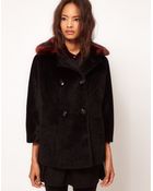 ASOS Collection Asos Contrast Collar Fur Coat - Lyst