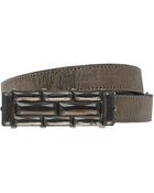 Oscar de la Renta Geometric Lame Buckle Belt - Lyst