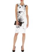 Karen Millen Oriental Floral Print Dress - Lyst