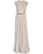 Elie Saab Silver Bead Top Gown - Lyst