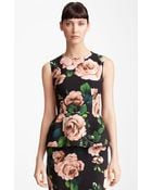 Dolce & Gabbana Stretch Cady Peplum Top - Lyst