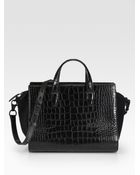 Alexander Wang Crocembossed Pelican Satchel - Lyst