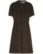Michael Kors Metallic Frayed Tweed Dress - Lyst