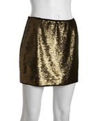 BCBGMAXAZRIA Bronze Sequined 'Catrine' Mini Skirt - Lyst