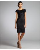 Tadashi Shoji Pleated Taffeta Rosette Dress - Lyst