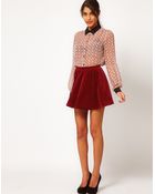 ASOS Collection Asos Skater Skirt in Velvet - Lyst