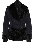 Burberry Prorsum Woolblend and Rabbit Coat - Lyst