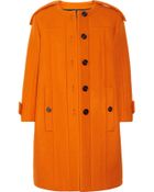 Burberry Prorsum Collarless Wool Coat - Lyst