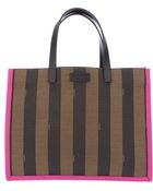 Fendi Pequin Striped Shopper Bag - Lyst