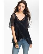 Free People Moon Dance Embellished Chiffon Top - Lyst