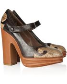 Marni Snakeeffect Leather Mary Jane Pumps - Lyst