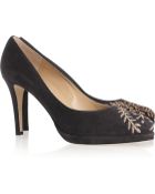 Oscar de la Renta Zoey Embroidered Suede Pumps - Lyst