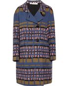 Marni Printed Woven wool Coat - Lyst