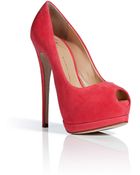 Giuseppe Zanotti Azalea Suede Peep Toe Pumps - Lyst