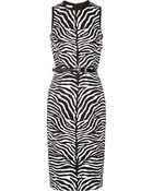 Michael Kors Zebra-print Crepe Dress - Lyst