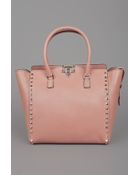 Valentino Rockstud Double Handle Bag Nut - Lyst