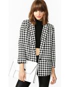 Nasty Gal Houndstooth Wool Blazer - Lyst