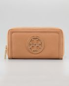 Tory Burch Amanda Continental Zip Wallet Aged Vachetta - Lyst
