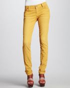 Current/Elliott The Skinny Vintage Mustard Jeans - Lyst
