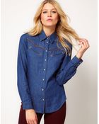 Oasis Oversize Denim Shirt - Lyst