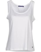 Blue Les Copains Sleeveless Tshirt - Lyst