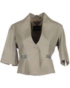 Emporio Armani Leather Outerwear - Lyst