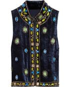 Anna Sui Embellished Velvet Vest - Lyst