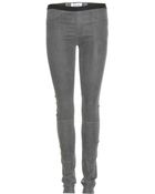 Helmut Lang Patina Leather Leggings - Lyst