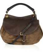 Miu Miu Suede and Leather Shoulder Bag - Lyst