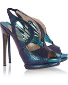Nicholas Kirkwood Metallic Python Sandals - Lyst