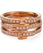 Michael Kors Pave Buckle Ring Set - Lyst