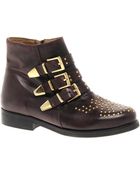 Asos Asos Amazon Leather Studded Biker Boots - Lyst