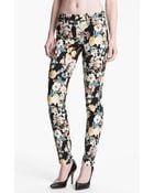 7 For All Mankind The Skinny Print Jeans - Lyst
