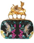 Alexander McQueen Embroidered Satin Knucklebox Clutch - Lyst