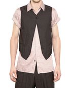 Ann Demeulemeester Reversible Herringbone Cotton Vest - Lyst
