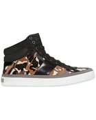 Jimmy Choo Camouflage Pony Skin High Top Sneakers - Lyst