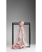 Burberry Check Silk Crépon Scarf - Lyst