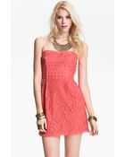 Free People Heart Strapless Lace Dress - Lyst