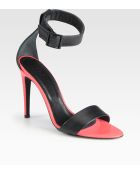 Tibi Carine Leather Ankle Strap Sandals - Lyst