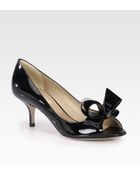 Valentino Patent Leather Bow Pumps - Lyst