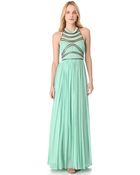 Catherine Deane Nicolette Leather Trim Gown - Lyst