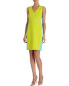 Lisa Perry Geometric Contrast Panel Dress - Lyst